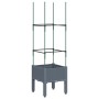 Jardinera con enrejado PP gris 40x40x142,5 cm de vidaXL, Maceteros y jardineras - Ref: Foro24-367946, Precio: 32,37 €, Descue...
