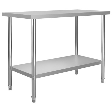 Mesa de trabajo para cocina acero inoxidable 120x60x85 cm de vidaXL, Restauración - Ref: Foro24-51190, Precio: 147,41 €, Desc...
