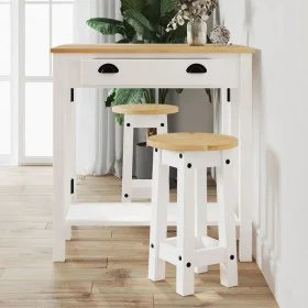 Taburetes altos de cocina 2 uds madera maciza de pino blanco de vidaXL, muebles para cocinas y comedores - Ref: Foro24-400570...
