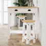 Taburetes altos de cocina 2 uds madera maciza de pino blanco de vidaXL, muebles para cocinas y comedores - Ref: Foro24-400570...