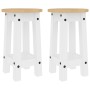 Taburetes altos de cocina 2 uds madera maciza de pino blanco de vidaXL, muebles para cocinas y comedores - Ref: Foro24-400570...