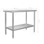 Mesa de trabajo para cocina acero inoxidable 120x60x85 cm de vidaXL, Restauración - Ref: Foro24-51190, Precio: 147,41 €, Desc...