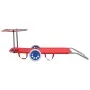 Tumbona plegable con toldo y ruedas acero roja de vidaXL, Tumbonas - Ref: Foro24-44324, Precio: 64,12 €, Descuento: %