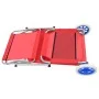 Tumbona plegable con toldo y ruedas acero roja de vidaXL, Tumbonas - Ref: Foro24-44324, Precio: 64,12 €, Descuento: %