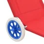 Tumbona plegable con toldo y ruedas acero roja de vidaXL, Tumbonas - Ref: Foro24-44324, Precio: 64,12 €, Descuento: %