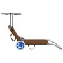 Tumbona plegable con toldo y ruedas acero gris taupé de vidaXL, Tumbonas - Ref: Foro24-44326, Precio: 63,59 €, Descuento: %