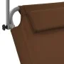 Tumbona plegable con toldo y ruedas acero gris taupé de vidaXL, Tumbonas - Ref: Foro24-44326, Precio: 63,59 €, Descuento: %