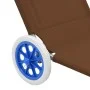 Tumbona plegable con toldo y ruedas acero gris taupé de vidaXL, Tumbonas - Ref: Foro24-44326, Precio: 63,59 €, Descuento: %