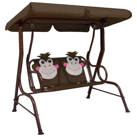 Banco balancín para niños tela marrón 115x75x110 cm de vidaXL, Balancines de jardín - Ref: Foro24-48097, Precio: 122,19 €, De...
