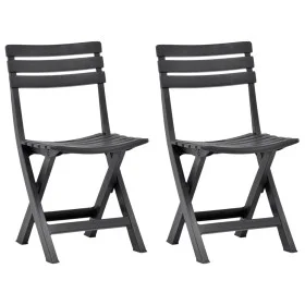 Sillas de jardín plegables 2 unidades plástico gris antracita de vidaXL, Sillas de jardín - Ref: Foro24-48787, Precio: 69,35 ...