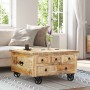 Mesa de centro de madera de mango rugosa 70x70x40 cm en Mesas de centro | Comprar online en Foru.es