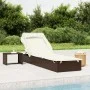 Tumbona con toldo plegable ratán sintético marrón 213x63x97cm de vidaXL, Tumbonas - Ref: Foro24-319637, Precio: 181,43 €, Des...