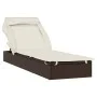 Tumbona con toldo plegable ratán sintético marrón 213x63x97cm de vidaXL, Tumbonas - Ref: Foro24-319637, Precio: 181,43 €, Des...