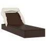 Tumbona con toldo plegable ratán sintético marrón 213x63x97cm de vidaXL, Tumbonas - Ref: Foro24-319637, Precio: 181,43 €, Des...