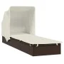 Tumbona con toldo plegable ratán sintético marrón 213x63x97cm de vidaXL, Tumbonas - Ref: Foro24-319637, Precio: 181,43 €, Des...