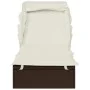 Tumbona con toldo plegable ratán sintético marrón 213x63x97cm de vidaXL, Tumbonas - Ref: Foro24-319637, Precio: 181,43 €, Des...