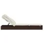 Tumbona con toldo plegable ratán sintético marrón 213x63x97cm de vidaXL, Tumbonas - Ref: Foro24-319637, Precio: 181,43 €, Des...