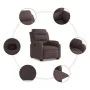 Sillón reclinable elevable tela marrón oscuro de vidaXL, Sillones - Ref: Foro24-3204985, Precio: 321,50 €, Descuento: %