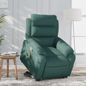 Silla de masaje reclinable de pie de tela verde oscura de vidaXL, Sillones - Ref: Foro24-3204998, Precio: 300,46 €, Descuento: %