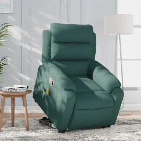 Silla de masaje reclinable de pie de tela verde oscura de vidaXL, Sillones - Ref: Foro24-3204998, Precio: 340,88 €, Descuento: %