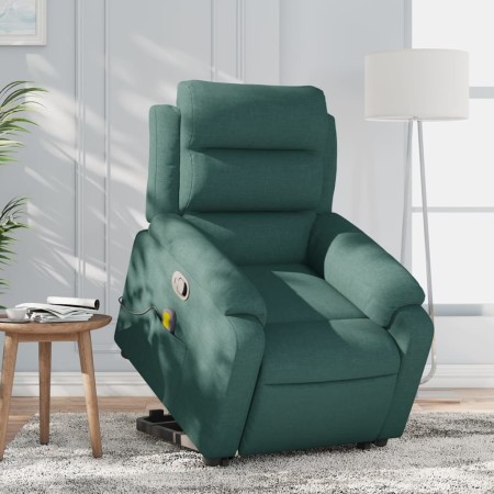 Silla de masaje reclinable de pie de tela verde oscura de vidaXL, Sillones - Ref: Foro24-3204998, Precio: 300,46 €, Descuento: %