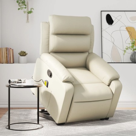 Sillón reclinable de masaje de pie cuero artificial color crema de vidaXL, Sillones - Ref: Foro24-3205050, Precio: 319,20 €, ...
