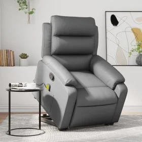 Sillón reclinable de masaje de pie cuero artificial gris by vidaXL, Armchairs - Ref: Foro24-3205052, Price: 306,63 €, Discoun...