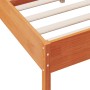 Estructura cama con cabecero madera pino marrón cera 135x190 cm de vidaXL, Camas y somieres - Ref: Foro24-842773, Precio: 119...