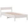 Estructura de cama con cabecero madera de pino blanco 100x200cm de vidaXL, Camas y somieres - Ref: Foro24-842759, Precio: 94,...