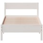 Estructura de cama con cabecero madera de pino blanco 100x200cm de vidaXL, Camas y somieres - Ref: Foro24-842759, Precio: 94,...