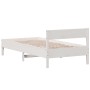 Estructura de cama con cabecero madera de pino blanco 100x200cm de vidaXL, Camas y somieres - Ref: Foro24-842759, Precio: 94,...