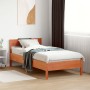 Estructura cama con cabecero madera pino marrón cera 90x200 cm de vidaXL, Camas y somieres - Ref: Foro24-842765, Precio: 98,1...