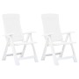 Sillas de jardín reclinables 2 unidades plástico blanco de vidaXL, Sillas de jardín - Ref: Foro24-48760, Precio: 146,79 €, De...