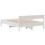 Estructura de cama con cabecero madera pino blanco 135x190 cm de vidaXL, Camas y somieres - Ref: Foro24-842771, Precio: 119,5...