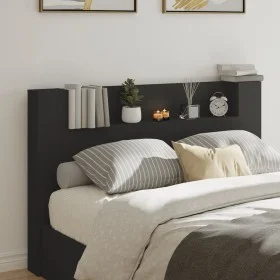 Cabecero de cama con luz LED negro 160x16,5x103,5 cm de vidaXL, Cabeceros y pies de cama - Ref: Foro24-839253, Precio: 101,75...
