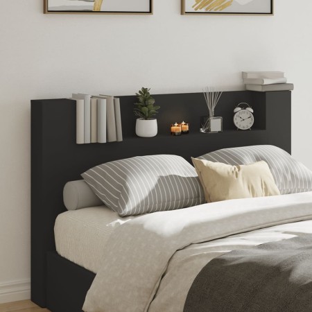 Cabecero de cama con luz LED negro 160x16,5x103,5 cm de vidaXL, Cabeceros y pies de cama - Ref: Foro24-839253, Precio: 103,32...