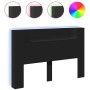 Cabecero de cama con luz LED negro 160x16,5x103,5 cm de vidaXL, Cabeceros y pies de cama - Ref: Foro24-839253, Precio: 103,32...