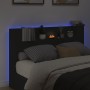 Cabecero de cama con luz LED negro 160x16,5x103,5 cm de vidaXL, Cabeceros y pies de cama - Ref: Foro24-839253, Precio: 103,32...