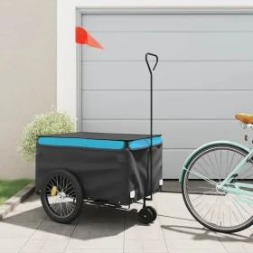 Remolque para bicicleta hierro negro y azul 45 kg de vidaXL, Remolques para bicicletas - Ref: Foro24-94114, Precio: 106,02 €,...
