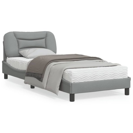 Estructura de cama con cabecero de tela gris claro 80x200 cm de vidaXL, Camas y somieres - Ref: Foro24-3207730, Precio: 143,8...