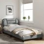 Bed frame with light gray fabric headboard 80x200 cm by vidaXL, Beds and slatted bases - Ref: Foro24-3207730, Price: 133,54 €...