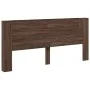 Cabecero de cama con luz LED marrón roble 220x16,5x103,5 cm de vidaXL, Cabeceros y pies de cama - Ref: Foro24-839279, Precio:...