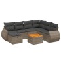 Set de sofás de jardín 8 pzas y cojines ratán sintético gris de vidaXL, Conjuntos de jardín - Ref: Foro24-3265078, Precio: 48...