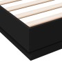 Estructura de cama madera de ingeniería negra 150x200 cm de vidaXL, Camas y somieres - Ref: Foro24-3209850, Precio: 140,41 €,...