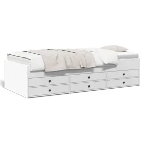 Tumbona con cajones madera de ingeniería blanco 90x190 cm de vidaXL, Camas y somieres - Ref: Foro24-3280881, Precio: 226,84 €...