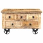 Mesa de centro de madera de mango rugosa 70x70x40 cm en Mesas de centro | Comprar online en Foru.es