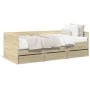 Sunbed with drawers made of Sonoma oak engineered wood 90x200 cm by vidaXL, Beds and slatted bases - Ref: Foro24-3280820, Pri...