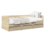 Tumbona con cajones madera ingeniería roble Sonoma 90x200 cm de vidaXL, Camas y somieres - Ref: Foro24-3280820, Precio: 197,3...