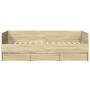 Tumbona con cajones madera ingeniería roble Sonoma 90x200 cm de vidaXL, Camas y somieres - Ref: Foro24-3280820, Precio: 197,3...