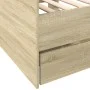 Sunbed with drawers made of Sonoma oak engineered wood 90x200 cm by vidaXL, Beds and slatted bases - Ref: Foro24-3280820, Pri...